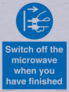 Switch off the microwave when you have finished